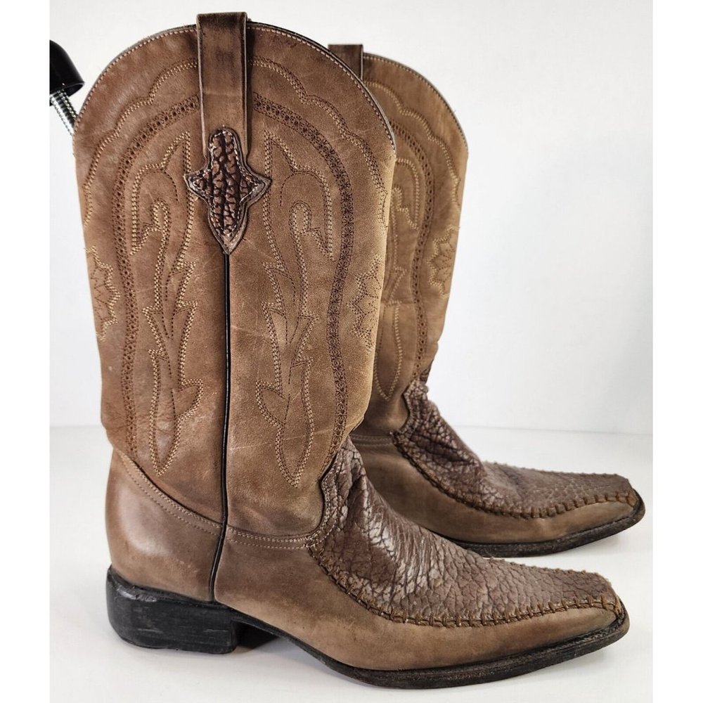 Pistolero Boots Womens Size 7 Brown Leather Handcrafted Mexican Western Cowgirl
